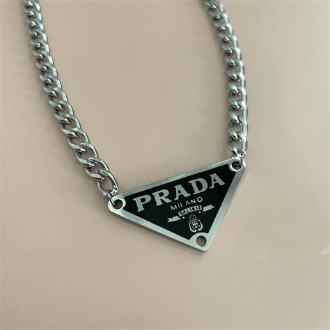 prada earrings triangle|prada necklace triangle pendant.